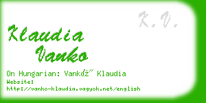 klaudia vanko business card